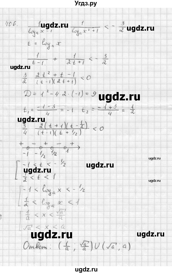ГДЗ (Решебник №1) по алгебре 10 класс Ш.А. Алимов / упражнение-№ / 406