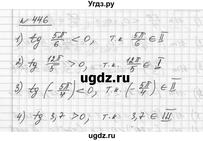 ГДЗ (Решебник №1) по алгебре 10 класс Ш.А. Алимов / упражнение-№ / 446