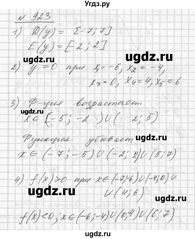 ГДЗ (Решебник №1) по алгебре 10 класс Ш.А. Алимов / упражнение-№ / 923