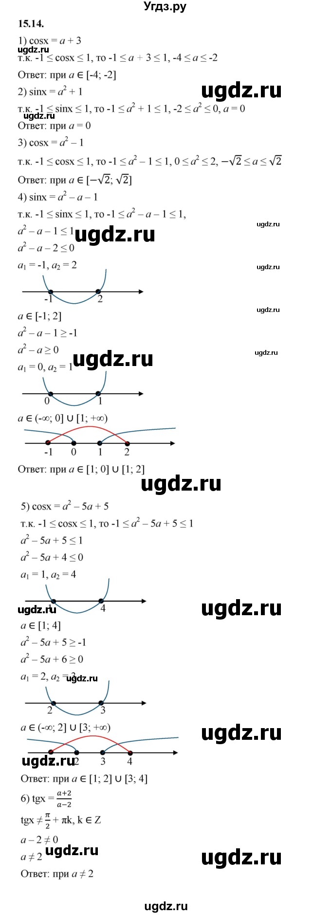 ГДЗ (Решебник к учебнику 2022) по алгебре 10 класс Мерзляк А.Г. / §15 / 15.14