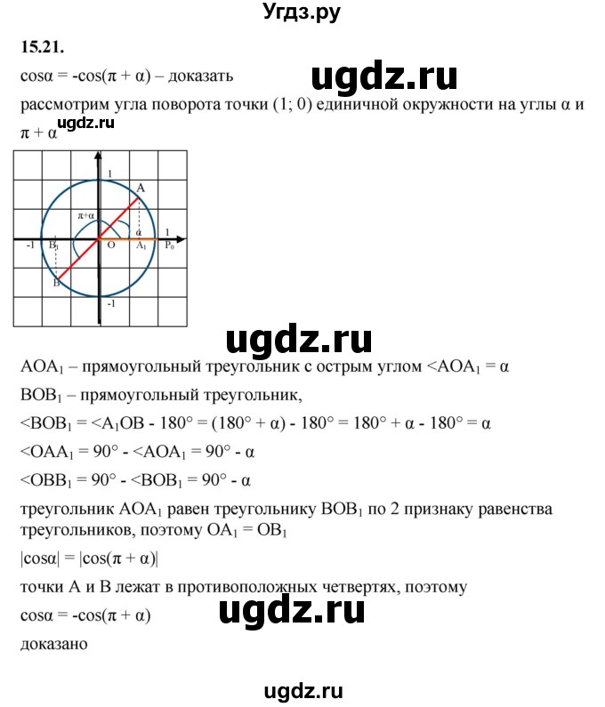 ГДЗ (Решебник к учебнику 2022) по алгебре 10 класс Мерзляк А.Г. / §15 / 15.21
