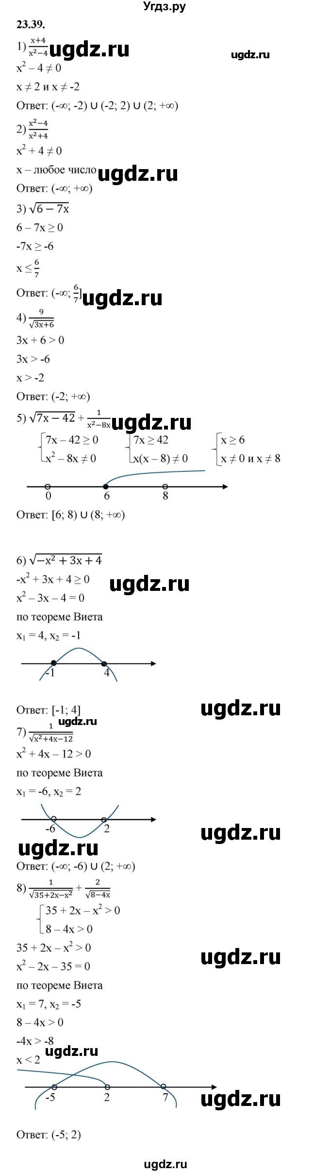 ГДЗ (Решебник к учебнику 2022) по алгебре 10 класс Мерзляк А.Г. / §23 / 23.39
