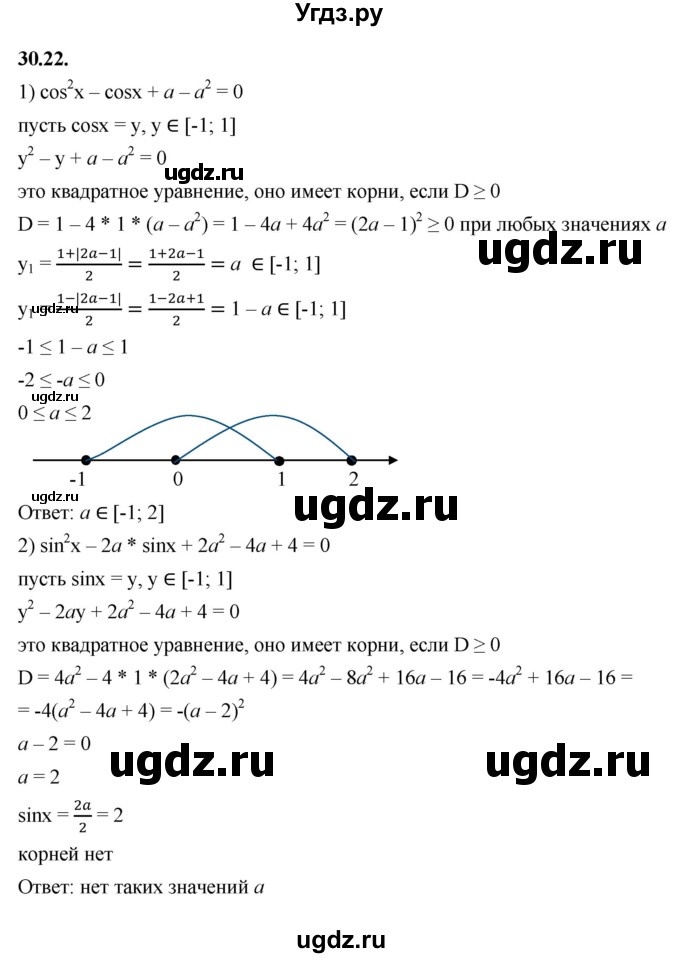 ГДЗ (Решебник к учебнику 2022) по алгебре 10 класс Мерзляк А.Г. / §30 / 30.22