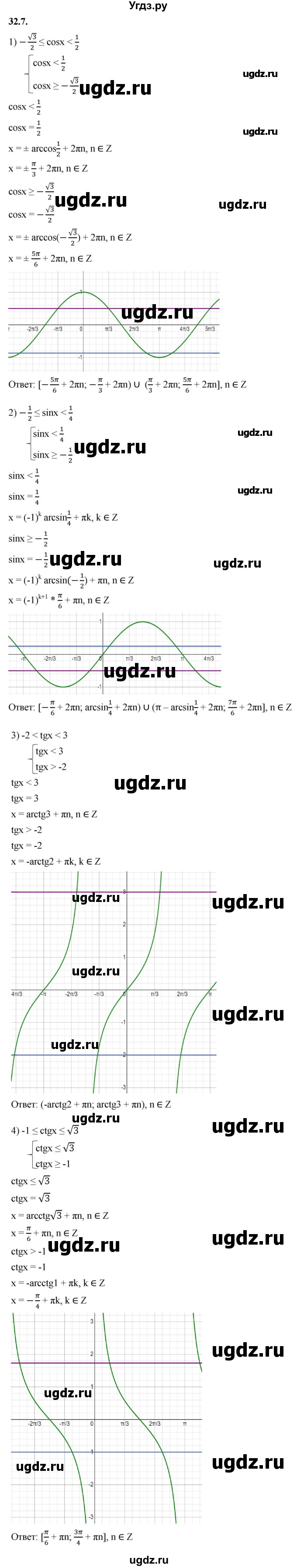 ГДЗ (Решебник к учебнику 2022) по алгебре 10 класс Мерзляк А.Г. / §32 / 32.7