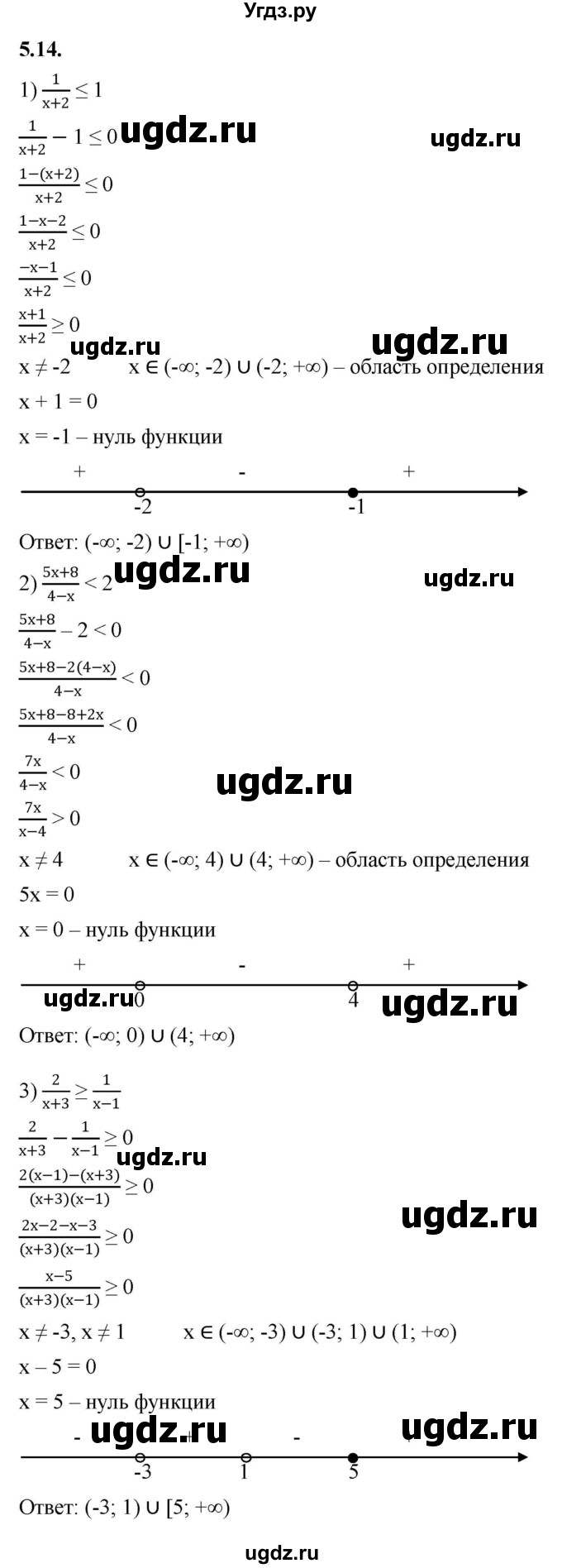 ГДЗ (Решебник к учебнику 2022) по алгебре 10 класс Мерзляк А.Г. / §5 / 5.14