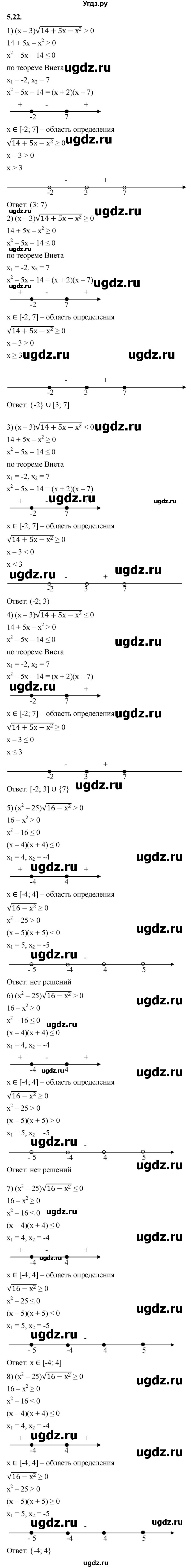 ГДЗ (Решебник к учебнику 2022) по алгебре 10 класс Мерзляк А.Г. / §5 / 5.22