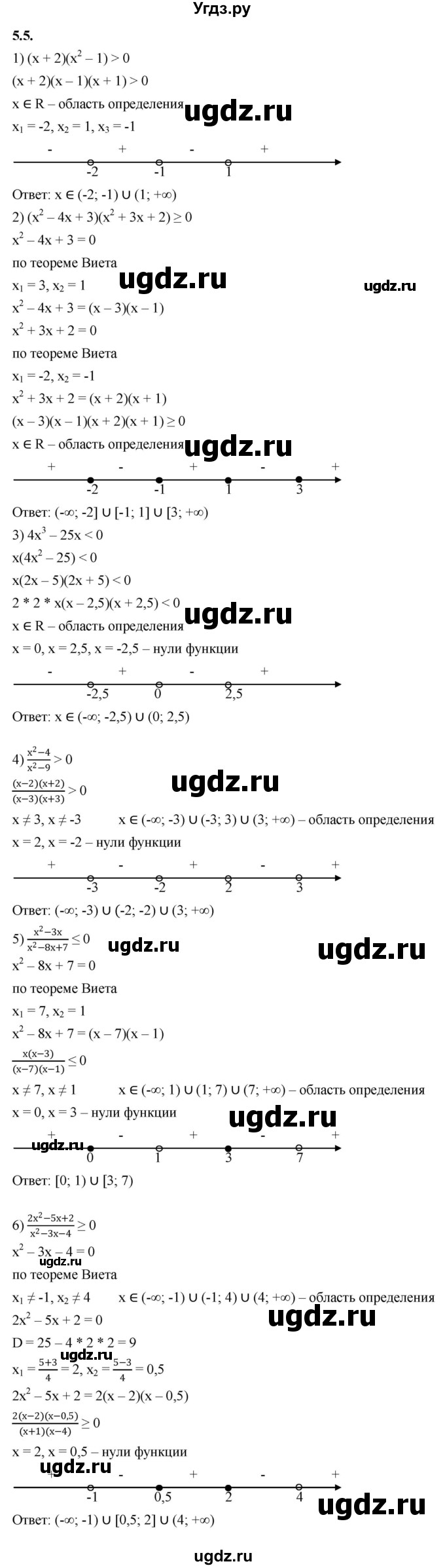 ГДЗ (Решебник к учебнику 2022) по алгебре 10 класс Мерзляк А.Г. / §5 / 5.5