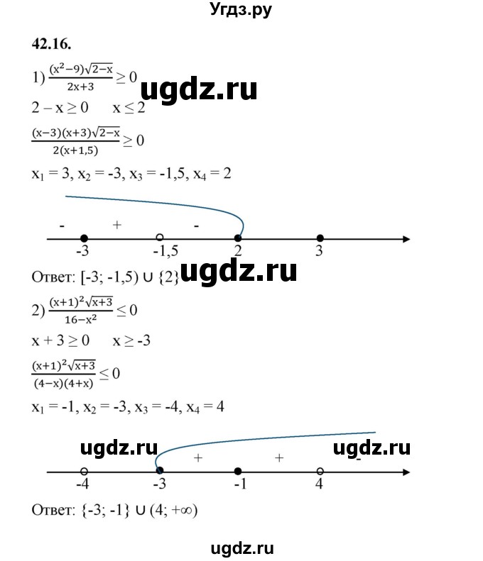 ГДЗ (Решебник к учебнику 2022) по алгебре 10 класс Мерзляк А.Г. / §42 / 42.16