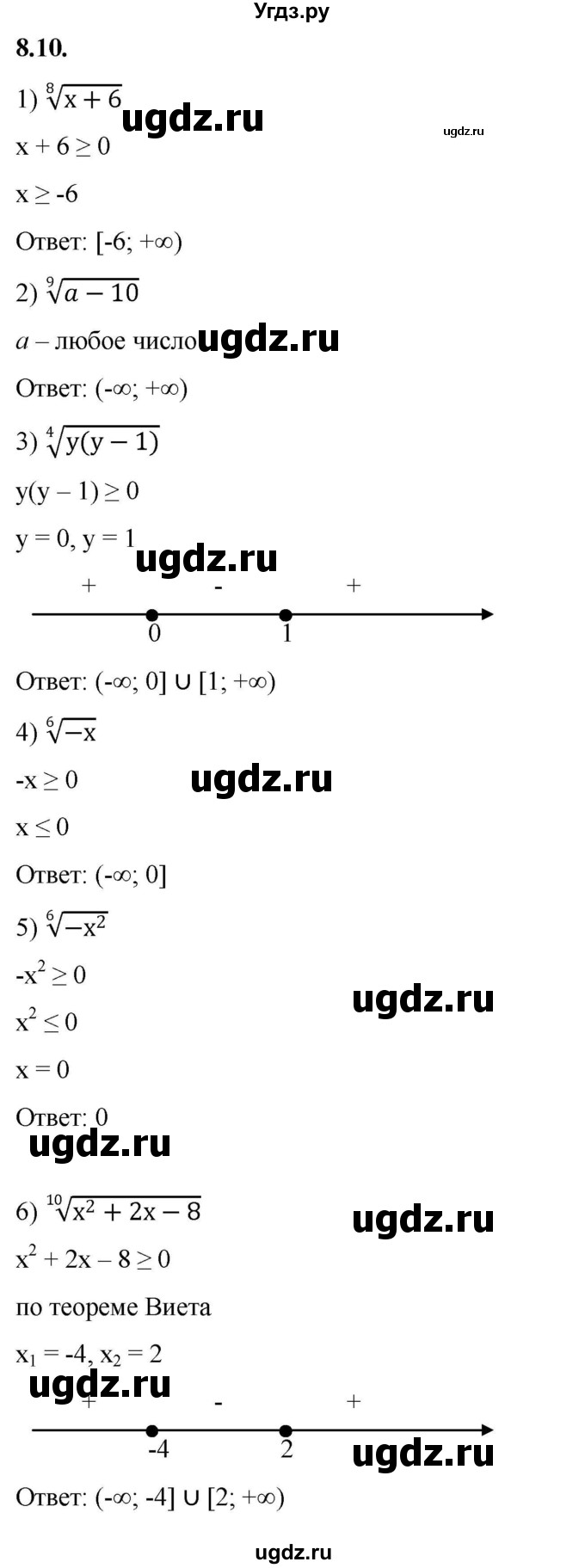 ГДЗ (Решебник к учебнику 2022) по алгебре 10 класс Мерзляк А.Г. / §8 / 8.10
