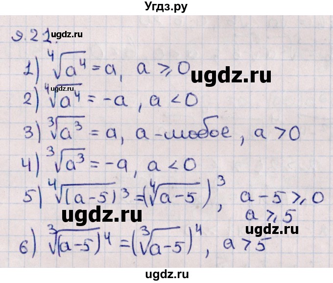 ГДЗ (Решебник к учебнику 2022) по алгебре 10 класс Мерзляк А.Г. / §9 / 9.21