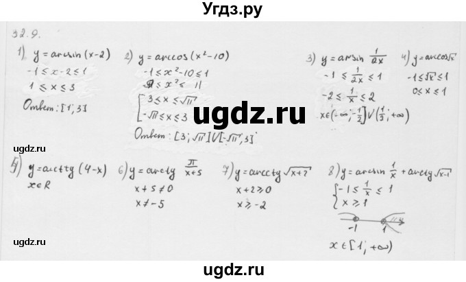 ГДЗ (Решебник к учебнику 2013) по алгебре 10 класс Мерзляк А.Г. / §32 / 32.9