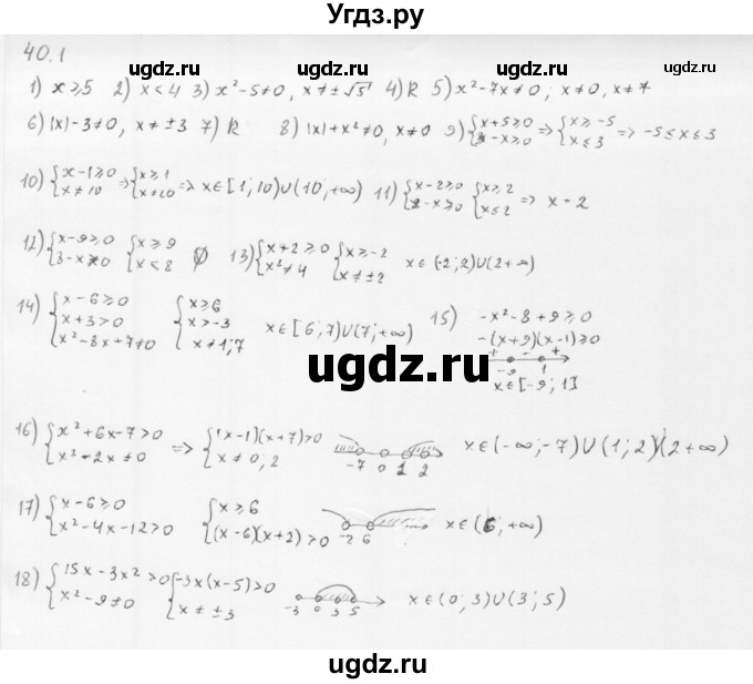 ГДЗ (Решебник к учебнику 2013) по алгебре 10 класс Мерзляк А.Г. / §40 / 40.1