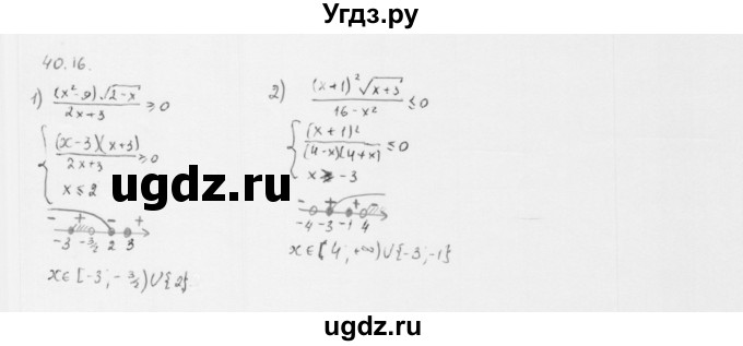 ГДЗ (Решебник к учебнику 2013) по алгебре 10 класс Мерзляк А.Г. / §40 / 40.16