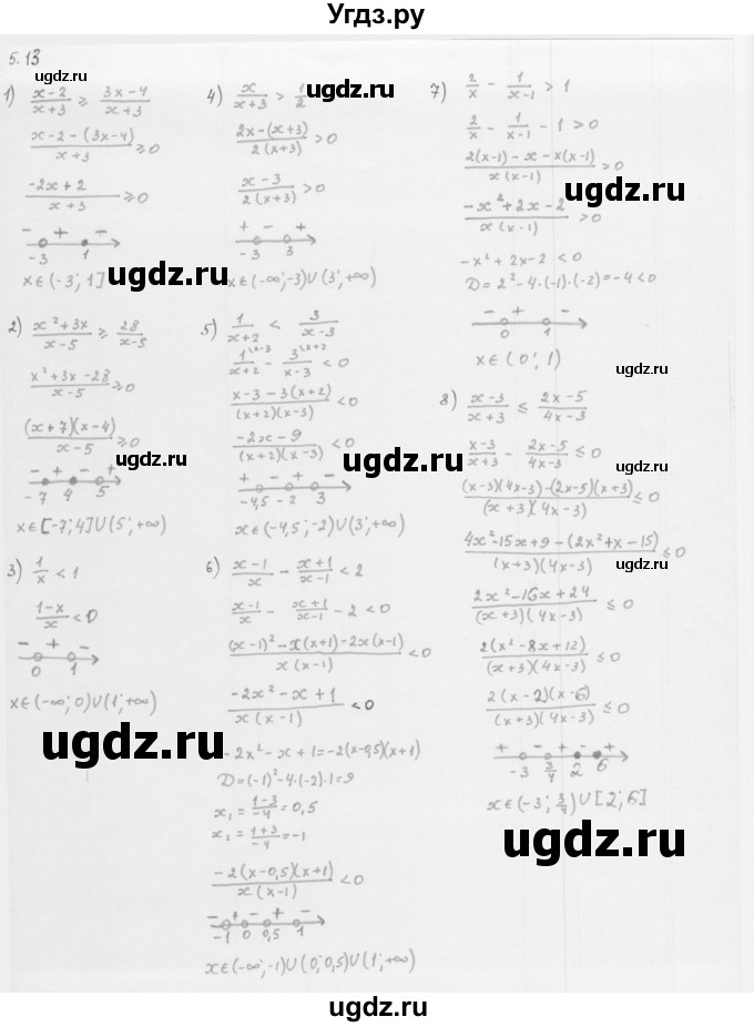 ГДЗ (Решебник к учебнику 2013) по алгебре 10 класс Мерзляк А.Г. / §5 / 5.13