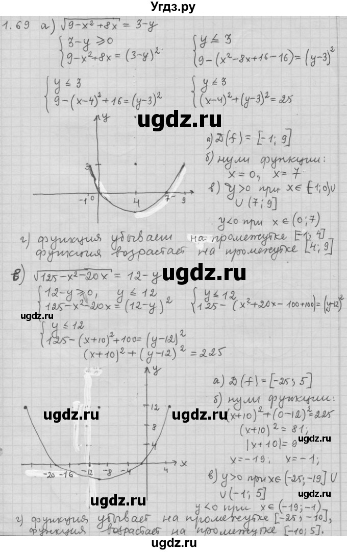 ГДЗ (Решебник) по алгебре 11 класс Никольский С. М. / номер / § 1 / 69