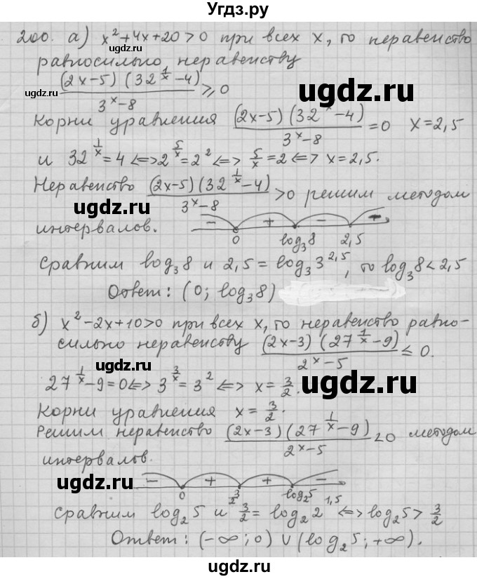 ГДЗ (Решебник) по алгебре 11 класс Никольский С. М. / задача для повторения / 200
