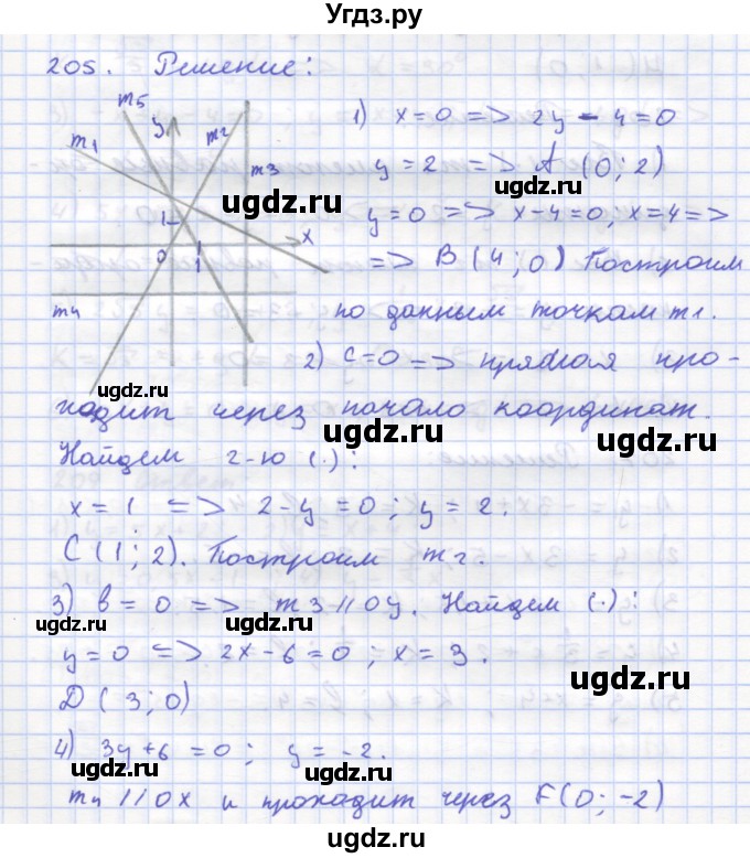 ГДЗ (Решебник) по геометрии 8 класс (рабочая тетрадь) Дудницын Ю.П. / задача / 205