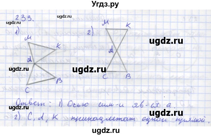 ГДЗ (Решебник) по геометрии 8 класс (рабочая тетрадь) Дудницын Ю.П. / задача / 233