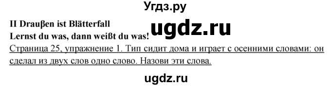 ГДЗ (решебник) по немецкому языку 6 класс (рабочая тетрадь) И.Л. Бим / страница / 25