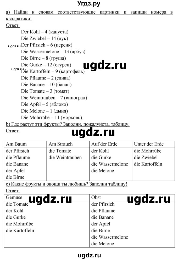 ГДЗ (Решебник) по немецкому языку 6 класс (рабочая тетрадь) И.Л. Бим / страница / 26(продолжение 2)