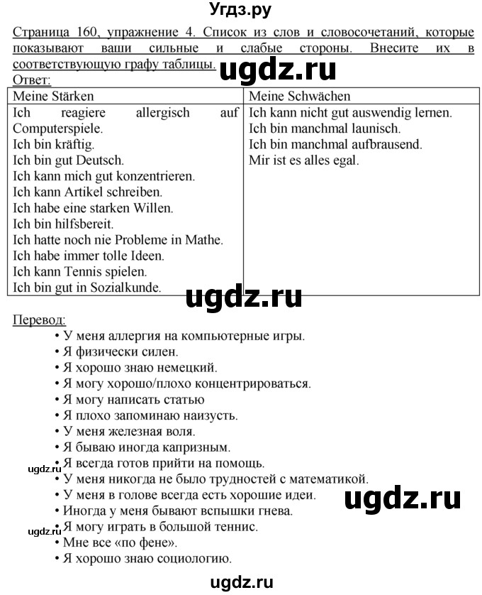 ГДЗ (Решебник) по немецкому языку 10 класс Г.И. Воронина / Стр. 133-170.  Einheit IV. Im Trend der Zeit / Стр. 159-170.  Beruf / 4