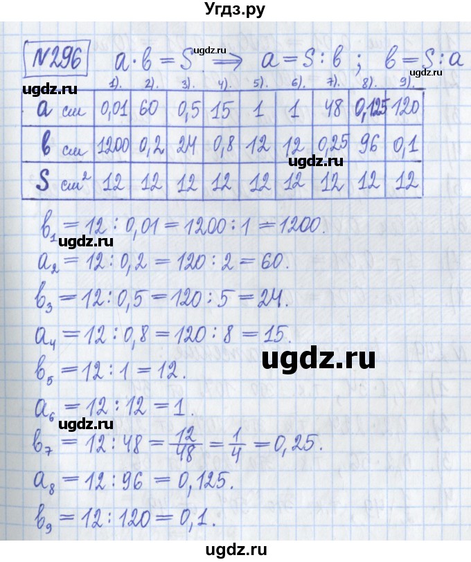 ГДЗ (Решебник) по математике 5 класс (Рабочая тетрадь ) Г.К. Муравин / задание / 296