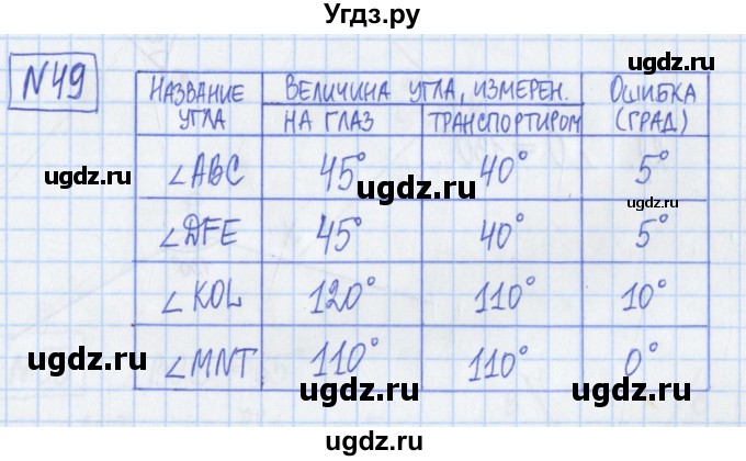 ГДЗ (Решебник) по математике 5 класс (Рабочая тетрадь ) Г.К. Муравин / задание / 49