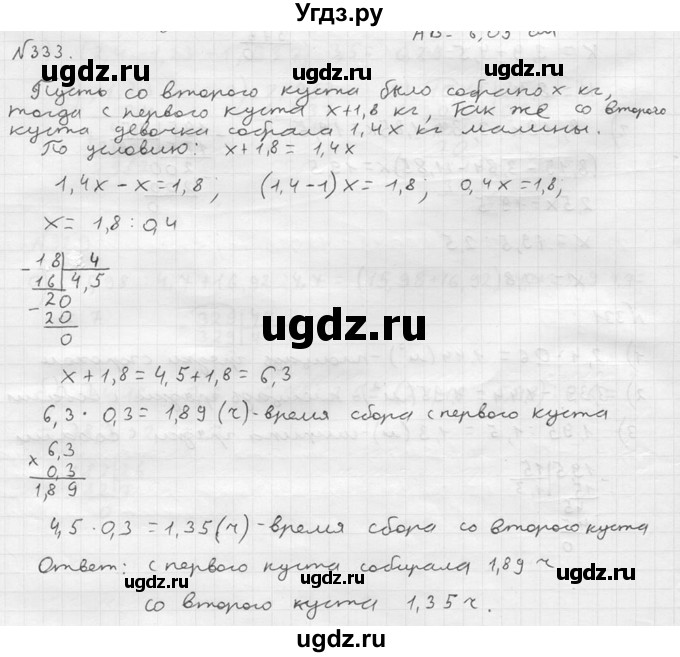 ГДЗ (решебник №2) по математике 5 класс (дидактические материалы) А.С. Чесноков / самостоятельная работа / вариант 2 / 333