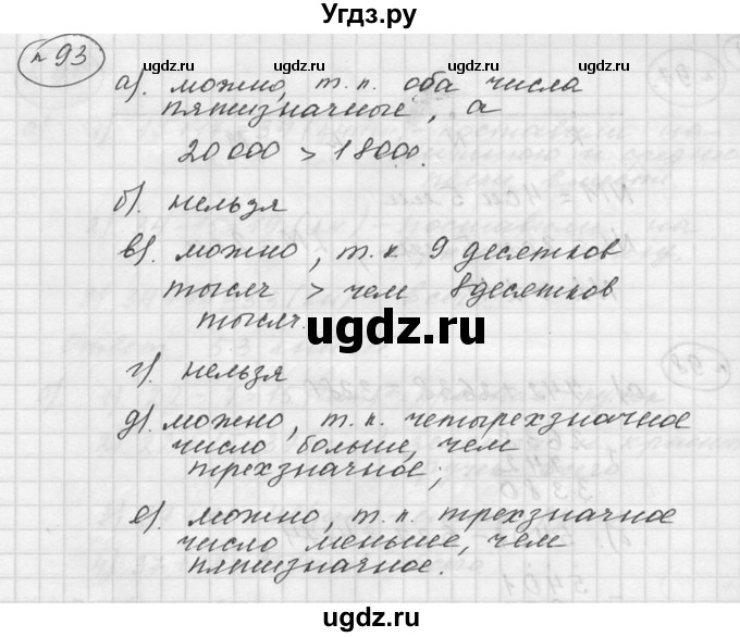 ГДЗ (Решебник к учебнику 2015) по математике 5 класс Дорофеев Г. В. / номер / 93