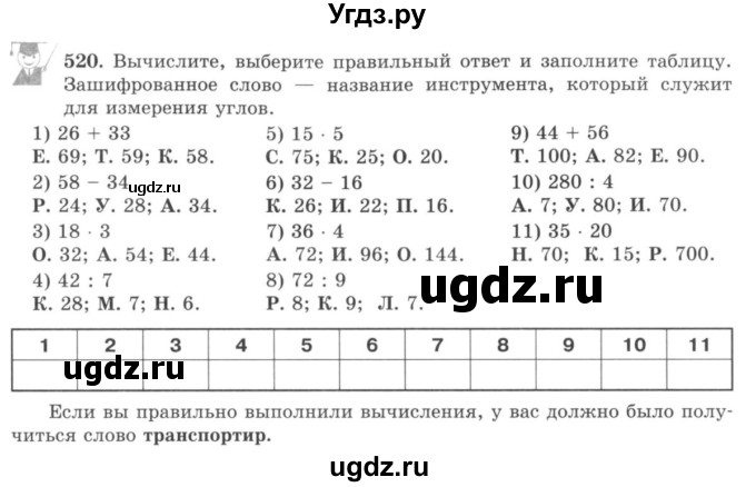 ГДЗ (учебник) по математике 5 класс И.И. Зубарева / номер / 520