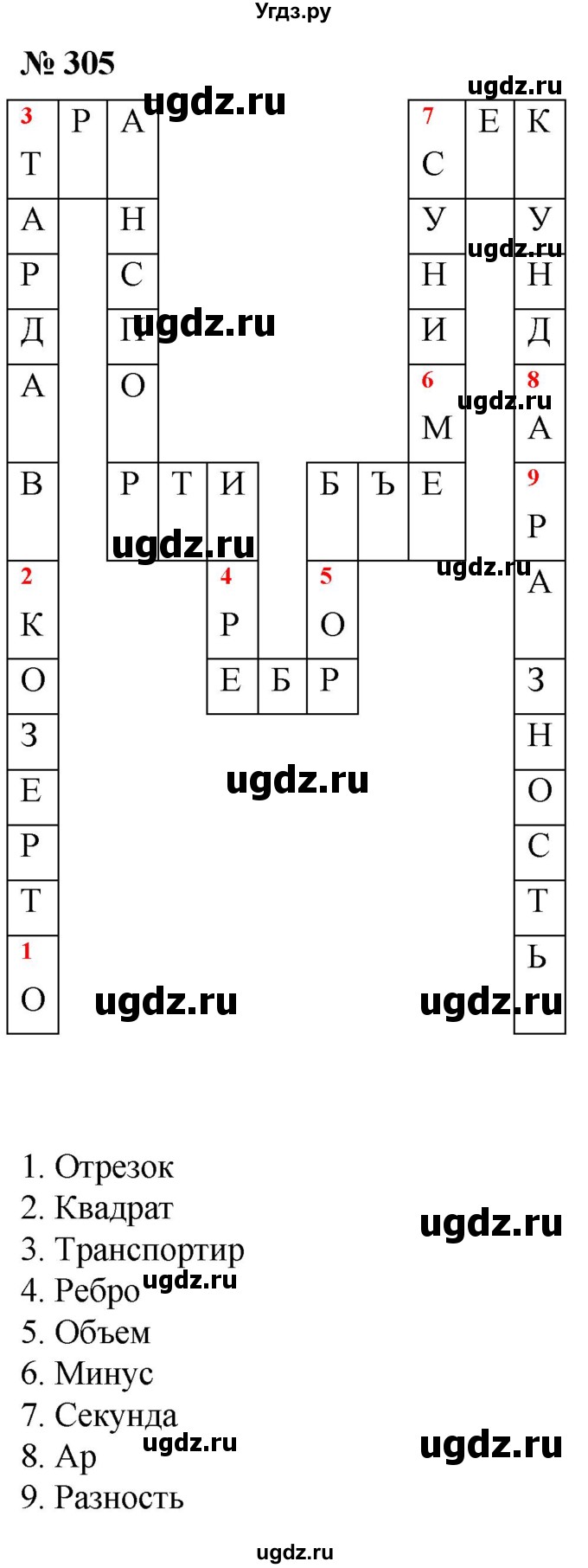 ГДЗ (Решебник №1) по математике 5 класс (рабочая тетрадь) А.Г. Мерзляк / номер / 305