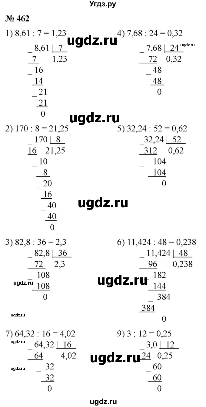 ГДЗ (Решебник №1) по математике 5 класс (рабочая тетрадь) А.Г. Мерзляк / номер / 462