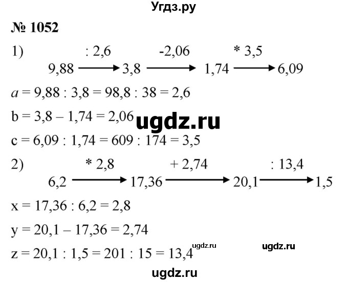 ГДЗ (Решебник к учебнику 2021) по математике 5 класс А.Г. Мерзляк / номер / 1052