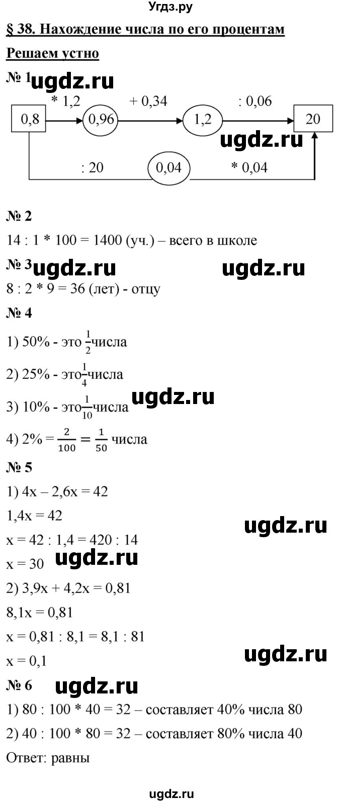 ГДЗ (Решебник к учебнику 2021) по математике 5 класс А.Г. Мерзляк / решаем устно / 38