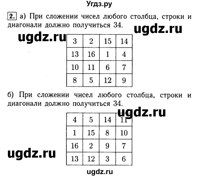 ГДЗ (Решебник №2) по математике 5 класс (задачник Арифметика. Геометрия.) Е.А. Бунимович / часть 2 / Магические квадраты номер / 2