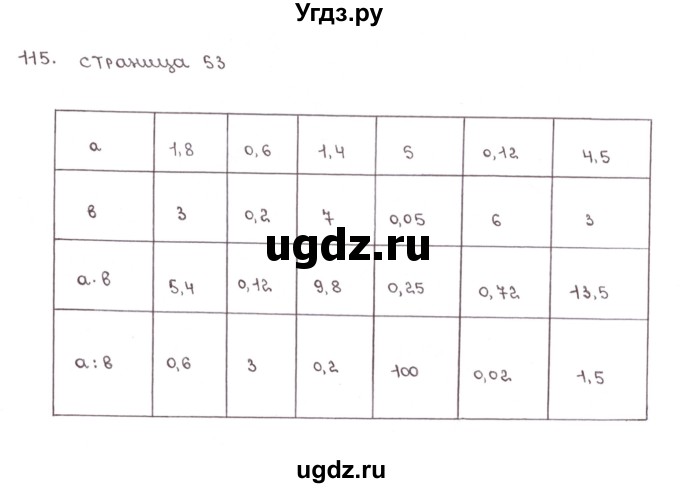 ГДЗ (Решебник №1) по математике 6 класс (тетрадь тренажёр) Бунимович Е.А. / упражнение / 115