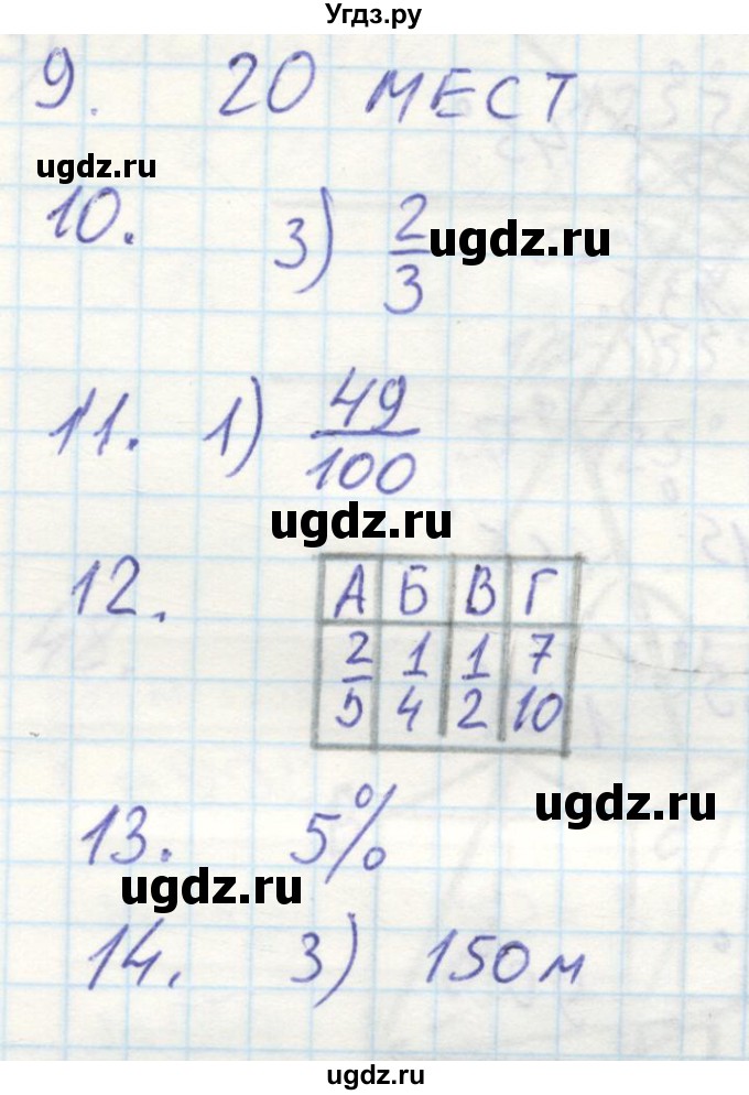 ГДЗ (Решебник №2) по математике 6 класс (тетрадь тренажёр) Бунимович Е.А. / тест. страница / 22-23(продолжение 2)