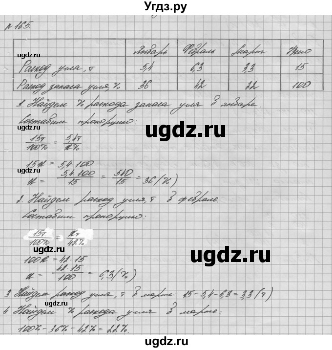 ГДЗ (решебник №2) по математике 6 класс (дидактические материалы) А.С. Чесноков / самостоятельная работа / вариант 1 / 165