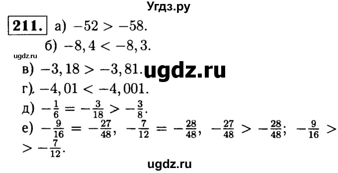 ГДЗ (решебник №1) по математике 6 класс (дидактические материалы) А.С. Чесноков / самостоятельная работа / вариант 2 / 211