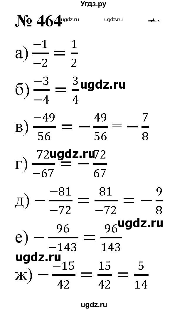 ГДЗ (Решебник №1) по математике 6 класс Никольский С.М. / задание номер / 464