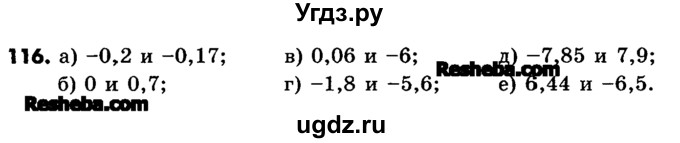 ГДЗ (Учебник) по математике 6 класс Зубарева И.И. / номер / 116