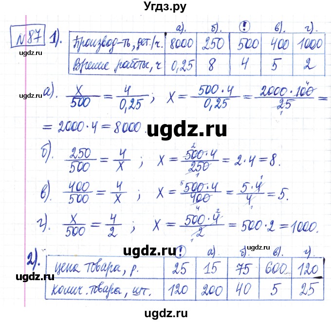 ГДЗ (Решебник) по математике 6 класс Муравин Г.К. / номер / 87