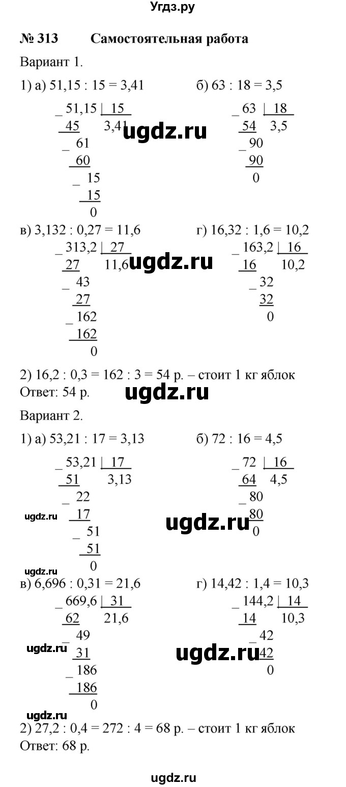 ГДЗ (Решебник №1) по математике 6 класс (задачник) Е. А. Бунимович / часть 1 номер / 313