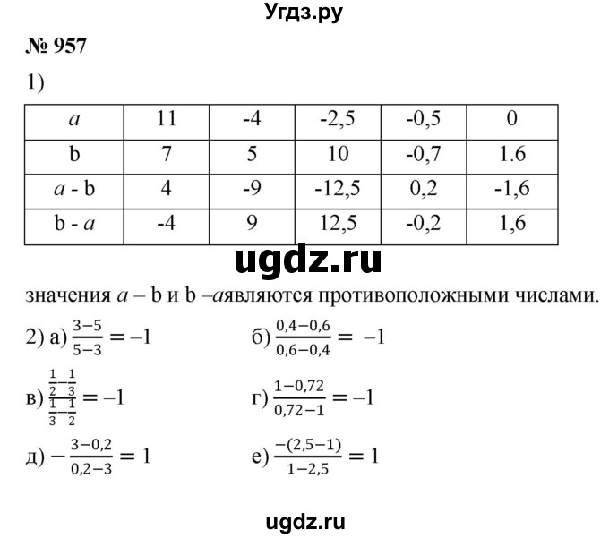 ГДЗ (Решебник к учебнику 2020) по математике 6 класс Г.В. Дорофеев / номер / 957