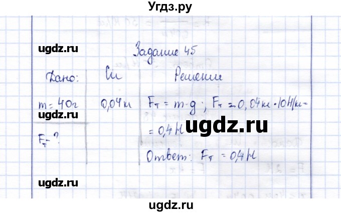 ГДЗ (Решебник к учебнику 2015) по физике 7 класс С.В. Громов / задача / 45