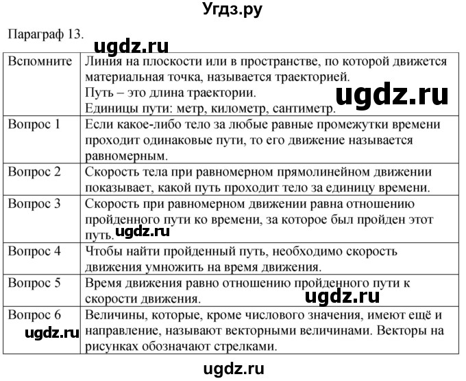 ГДЗ (Решебник к учебнику 2021) по физике 7 класс С.В. Громов / параграф / 13