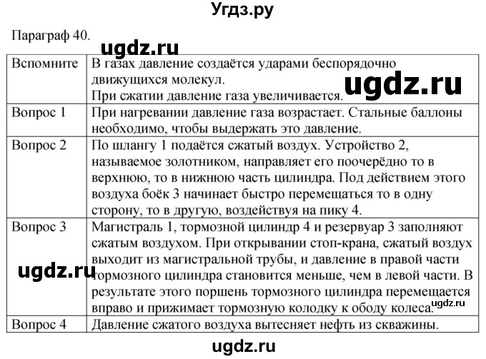 ГДЗ (Решебник к учебнику 2021) по физике 7 класс С.В. Громов / параграф / 40