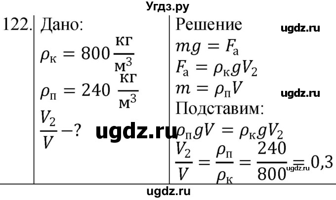 ГДЗ (Решебник к учебнику 2021) по физике 7 класс С.В. Громов / задача / 122