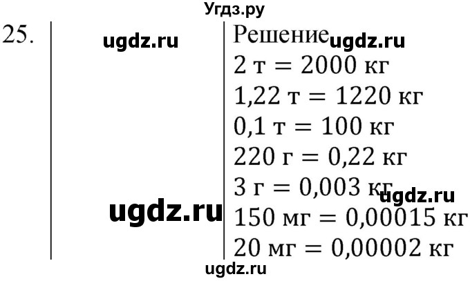 ГДЗ (Решебник к учебнику 2021) по физике 7 класс С.В. Громов / задача / 25