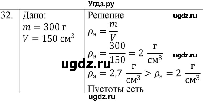 ГДЗ (Решебник к учебнику 2021) по физике 7 класс С.В. Громов / задача / 32